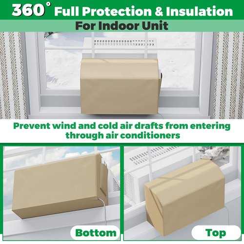 Forestchill Indoor Air Conditioner Cover, Compatible with Midea U-shaped Window AC Unit, Windproof & Dust Proof Indoor Window AC Cover with Storage Bag