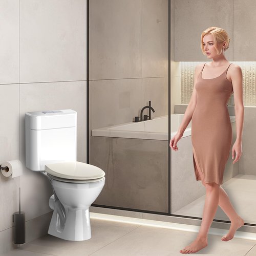 Round Toilet Seat Almond, Toilet Lid 16.5 inch with Soft Close, No Slam,Easy Installation & Release for Bottom Fixing Toilet，Safe PP Material Easy Clean，2 Years Support,B2B Available,Almond