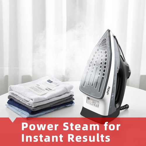 Steam iron, no sticky bottom plate, powerful steam,1000-watt,water tank anti -leakage precision reminders are suitable for family and travel (Blue)