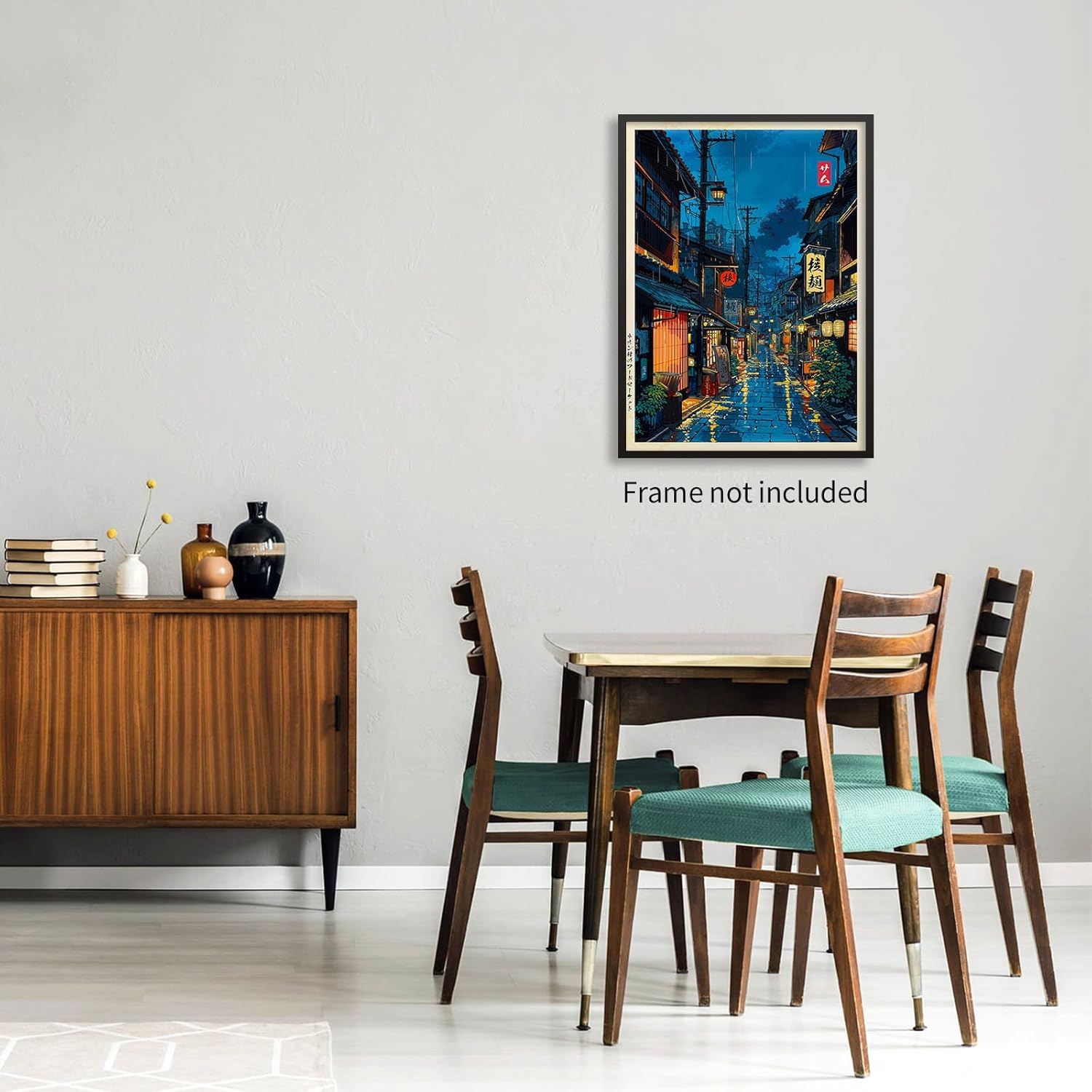 Podafu Japanese Tokyo Tea House Wall Art - Unframed 12x16in Canvas Print for Bedroom Decor