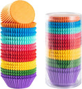 Gifbera Cupcake Liners - Bright Rainbow Solid Color Paper Baking Cups | 400-Count Pack