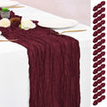 16 Pack Burgundy Table Runners 10FT Cheesecloth Table Runner Boho Gauze Table Runner Long Rustic Sheer Fabric Table Runners for Wedding Party Bridal Shower Farmhouse & Home Decor