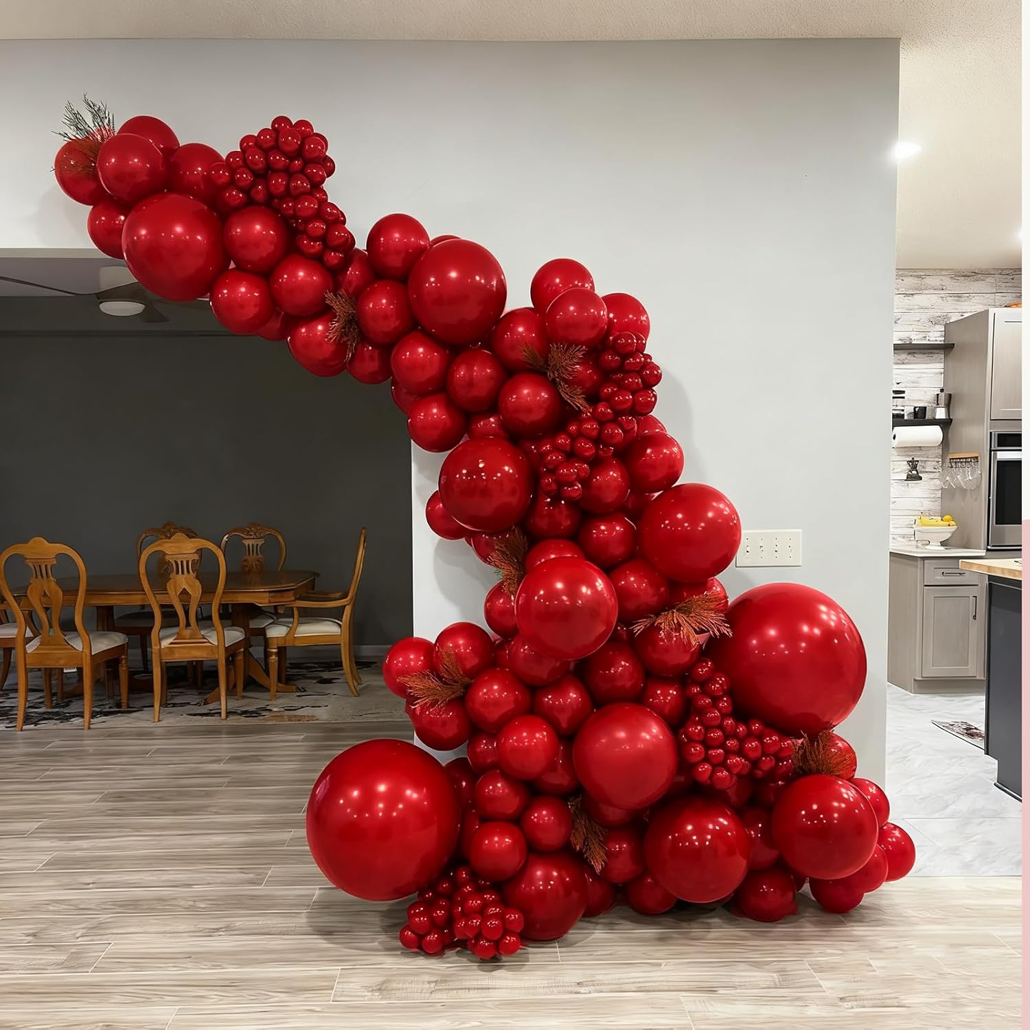 Skiennix Dark Red Balloon Arch Kit - 122 Pcs in Various Sizes for Weddings, Bridal Showers & Birthdays
