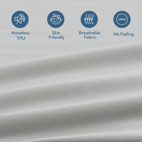 Magik & Kover Twin Mattress Protector - Waterproof & Machine Washable 2 Pack | Deep Pocket Grey Cover