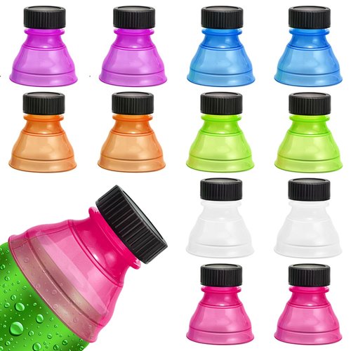 KornaDoz 12 Pack Soda Can Lids, Reusable & Spill-Proof Pop Can Covers to Keep Drinks Fizzy, Protector Tops for Picnics, Beach, Parties & Outdoor Activities