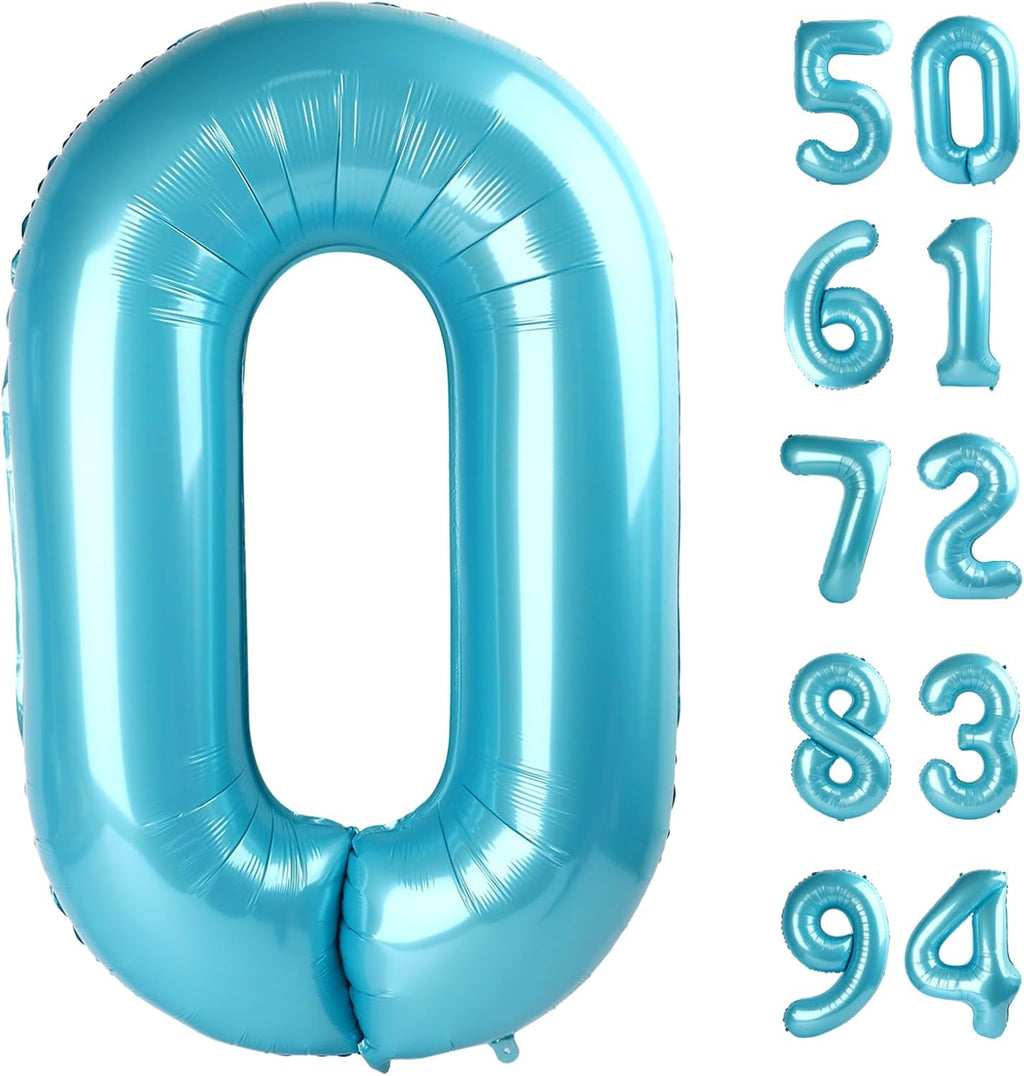 Pearlescent Blue 40-Inch Number Balloon - 0 Birthday Decoration for Men & Women | Perfect Party Supplies