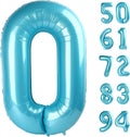 Pearlescent Blue Number Balloon - 40 Inch 0 Balloon for Birthday Decorations | Perfect Party Supplies