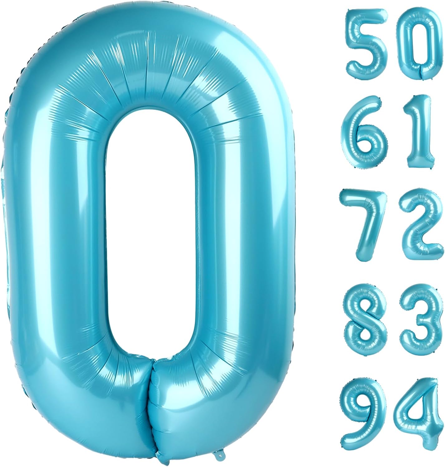 Pearlescent Blue Number Balloon - 40 Inch 0 Balloon for Birthday Decorations | Perfect Party Supplies