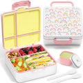 Fimibuke Bento Lunch Box - Leak Proof 4-Compartment Container | BPA-Free, Dishwasher Safe, Perfect for Kids Ages 3-12
