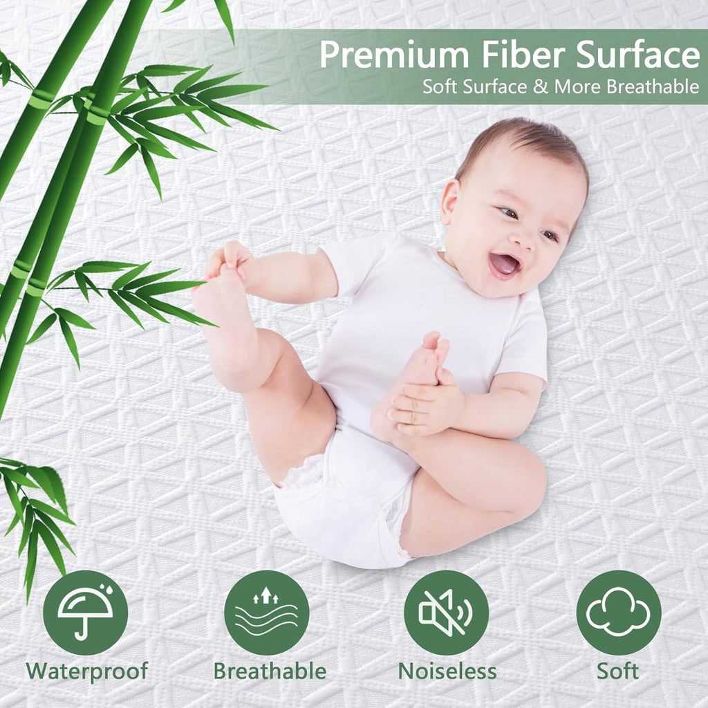 Premium Waterproof Mattress Protector - Queen Size Breathable Cooling Bed Cover | Soft, Noiseless & Washable