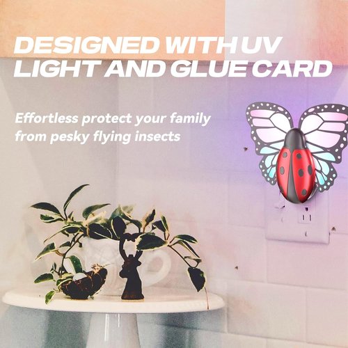 Flying Insect Trap - Indoor Light Fly Trap for Flies, Fruit Flies & Mosquitoes | 1 Device + 3 Refills