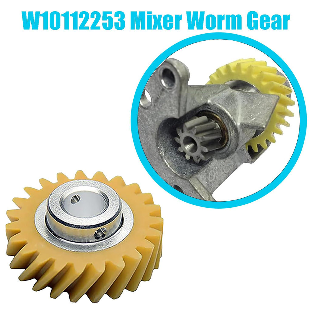 (2/Pack) W10112253 Mixer Worm Gear Compatible with Whirlpool & KitchenAid Mixers Gear Replace Parts 4162897 4169830 AP4295669 PS11748374 4161531 WPW10112253