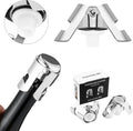Champagne Stoppers -Stainless steel Wine Bottle stopper-Durable with Leak-Proof Seal for Sparkling Wine Bottles - Perfect for Celebrations and Special Occasions (Silver, 2 pack).