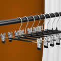 SOULNAMAN Pants Hangers with Clips, 20 Pack 11.6 inch Heavy Duty Metal Hangers, Adjustable Skirt Hangers for Women, Space Saving Non-Slip for Pants,Socks,Jeans and Skirts