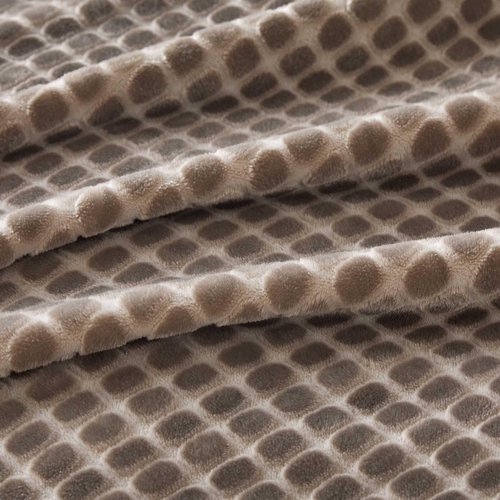 Oversized King Fleece Blanket 120x120 Inches, Seamless Soft Cozy 3D Jacquard Flannel Blanket 10'x10' Extra Large for Bed, Sofa, Travel & Camping, California King Throw, Taupe - Oval Pattern