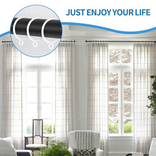 AMZSEVEN 44 Pack Curtain Rings with Eyelets, Metal Drapery Rings for Pinch Pleat Curtains, Drape Ring 1.5 Inch I D, Fits Up to 1.2 in Rod (White)