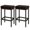 YMYNY 26 Inch Counter Height Bar Stools Set of 2, Dark Brown Modern Kitchen Barstools with Metal Leg, Bar Stool Chairs for Kitchen Island Counter Breakfast Bars Living Room Party, UHBS513K