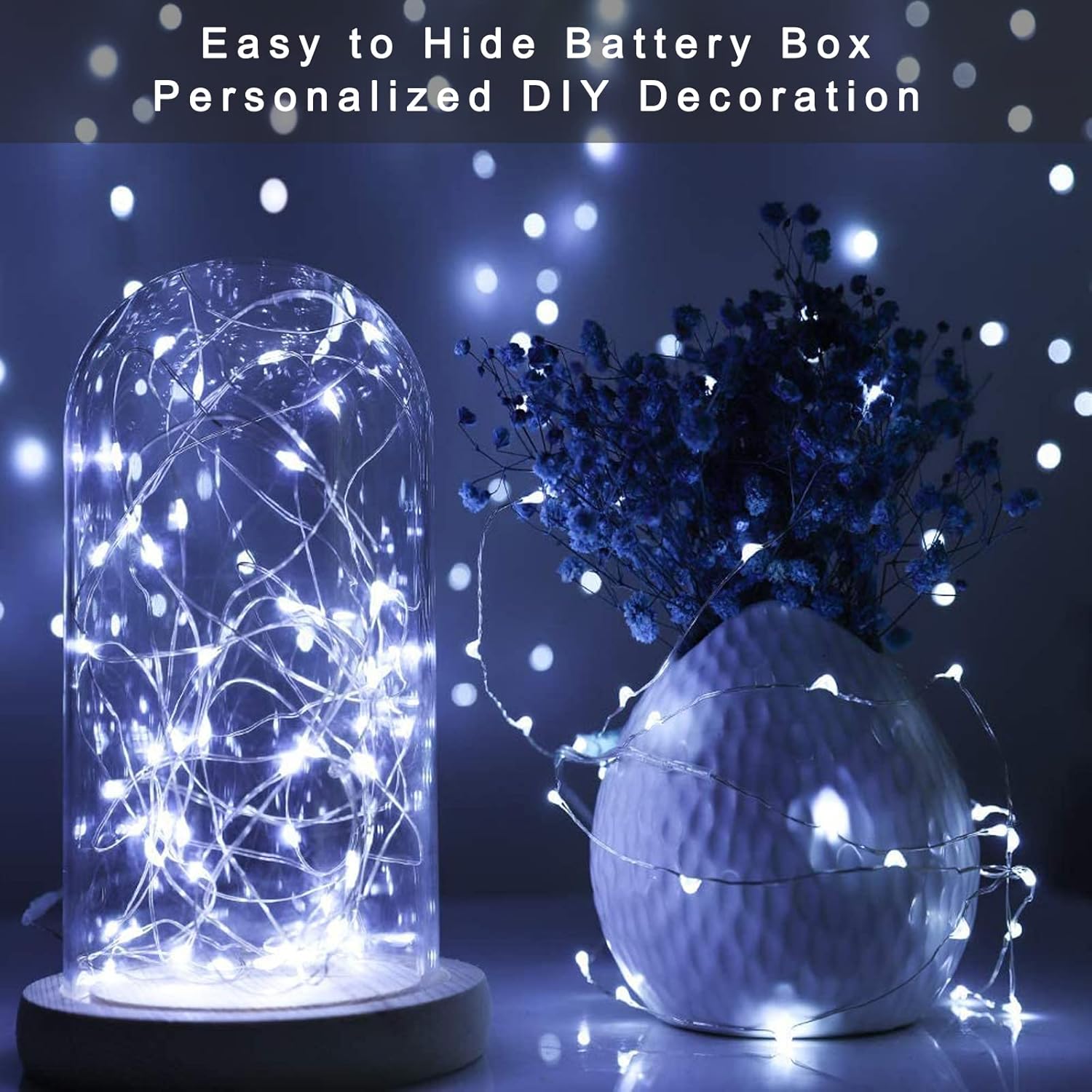 Ostwiki Fairy Lights - 20 LED Battery Operated String Lights | 7ft Cool White Twinkle Lights for DIY Decor