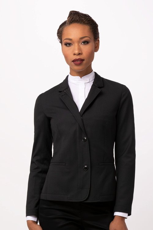 Chef Works Women's Apex Banquet Coat, Black Black, Small