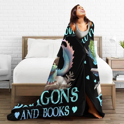 Homieblanket Dragon Blanket for Boys Girls, Cute Dragon Themed Design Printed Throw Blankets for Kids Lap, Chair Sofa, Warm Soft Cozy Blanket, 40"x 50"