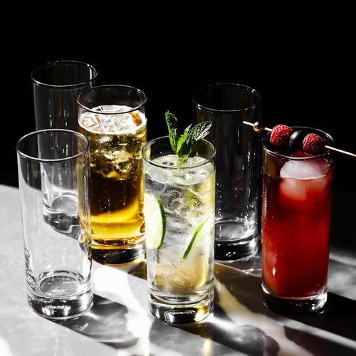 LEMONSODA Premium Highball 12oz/15oz Glass Sets - Elegant Tom Collins Glasses - Tall Water Drinking Glasses - Bar Glassware for Mojito, Whiskey, Cocktail (12oz, Set of 12)(2007)