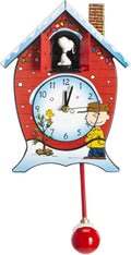 Mark Feldstein Peanuts Cuckoo Clock - Linus and Lucy Song, Red, 17 Inch Decor