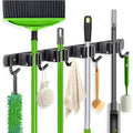 ZONGOOL Wall Mount Broom Holder - 4 Racks & 5 Hooks for Efficient Home Organization | Black