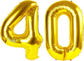 Number 40 Balloon - 40 Inch Gold Foil Decoration for 40th Birthday & Engagement Celebrations