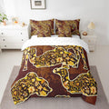 Feelyou Camel Bedding Set Boho Exotic Bed in a Bag Bohemian Damask Comforter Set Queen Size 7 Pieces for Kids Girls Brown European Floral Bed Set with Comforter, Sheet Set, Pillowcases, Pillow Covers
