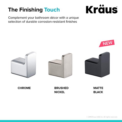 Kraus Stelios Bathroom Robe and Towel Hook, Brushed Nickel Finish, KEA-19901BN
