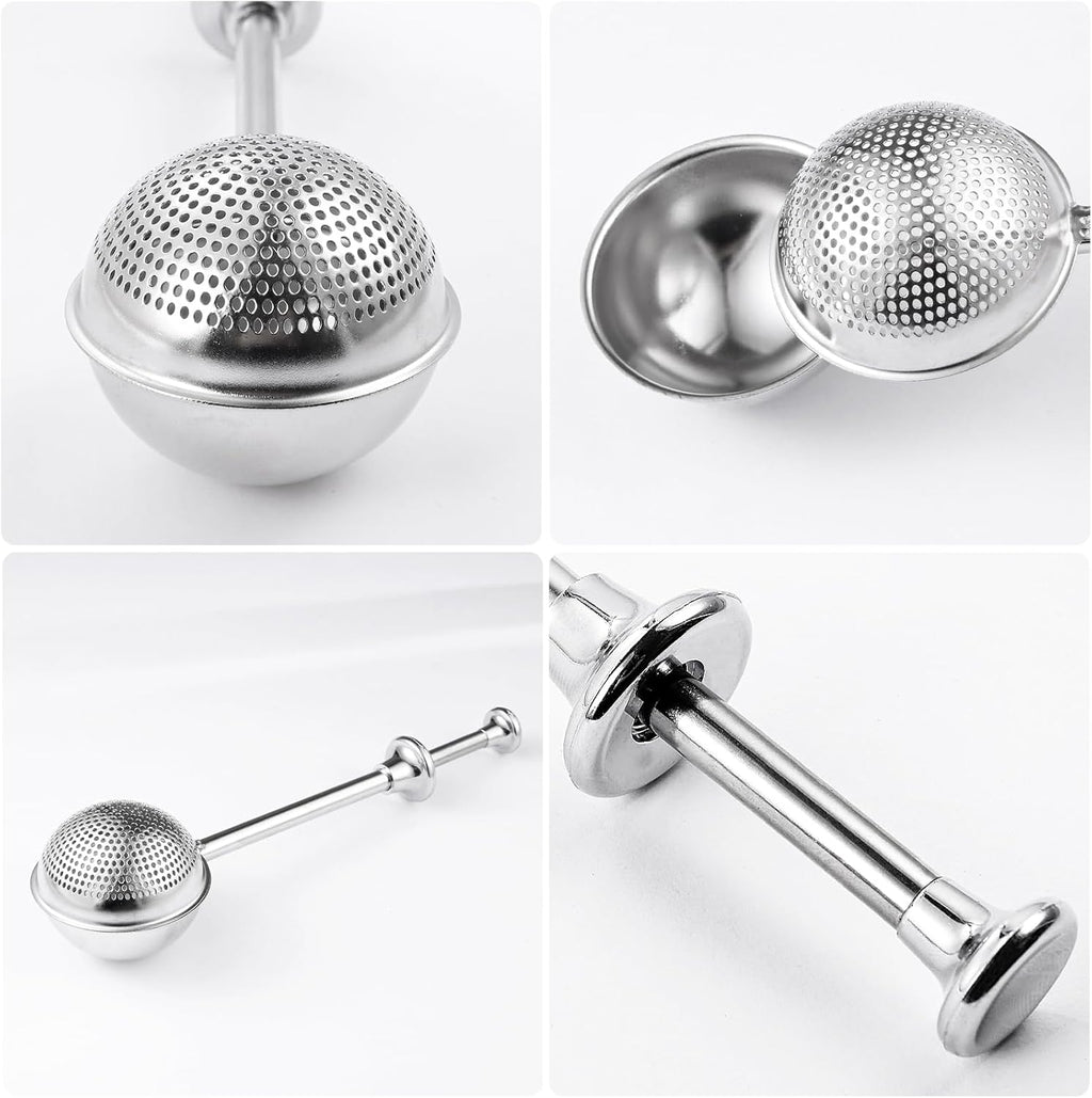 XVBITOR Sugar Shaker - Stainless Steel Powdered Sugar Duster with Fine Mesh Dispenser & Spring Handle