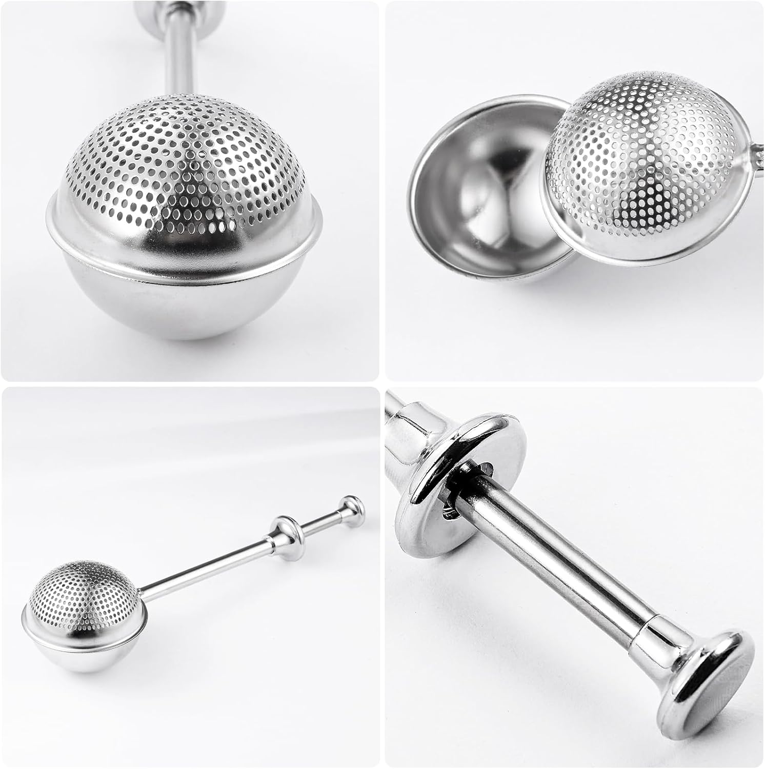XVBITOR Sugar Shaker - Stainless Steel Powdered Sugar Duster with Fine Mesh Dispenser & Spring Handle