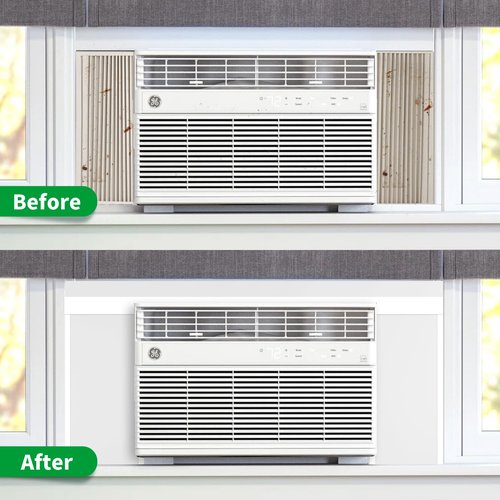 Window Air Conditioner Side Insulated Panel, WinterSummer Winter Heat and Draft Insulating,Insulation Foam Material,Equipped with 4 edge banding strips EVA2P (WHITE)