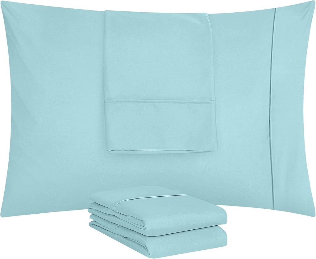 Utopia Bedding Standard Pillow Cases - Soft Brushed Microfiber - 4 Pack, Spa Blue | 20 x 26 Inches