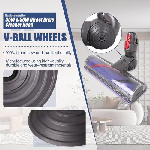 Dyson Replacement Ball Wheel & Soleplate Wheel - Compatible with V6, V7, V8, V10, V12 Models