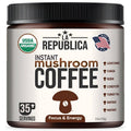La Republica Organic Instant Mushroom Coffee 2-Pack (70 Servings), 100% Arabica with Lion's Mane, Reishi, Chaga, Cordyceps, Shiitake, Maitake, Turkey Tail
