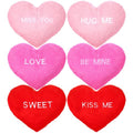 Novabright 6 Pcs Valentines Day Heart Pillows 12", Love Heart Shaped Pillow Plush Throw Pillow, Cute Pink Pillows for Gifts Valentines Day Living Room Bedroom Decor(Conversation)