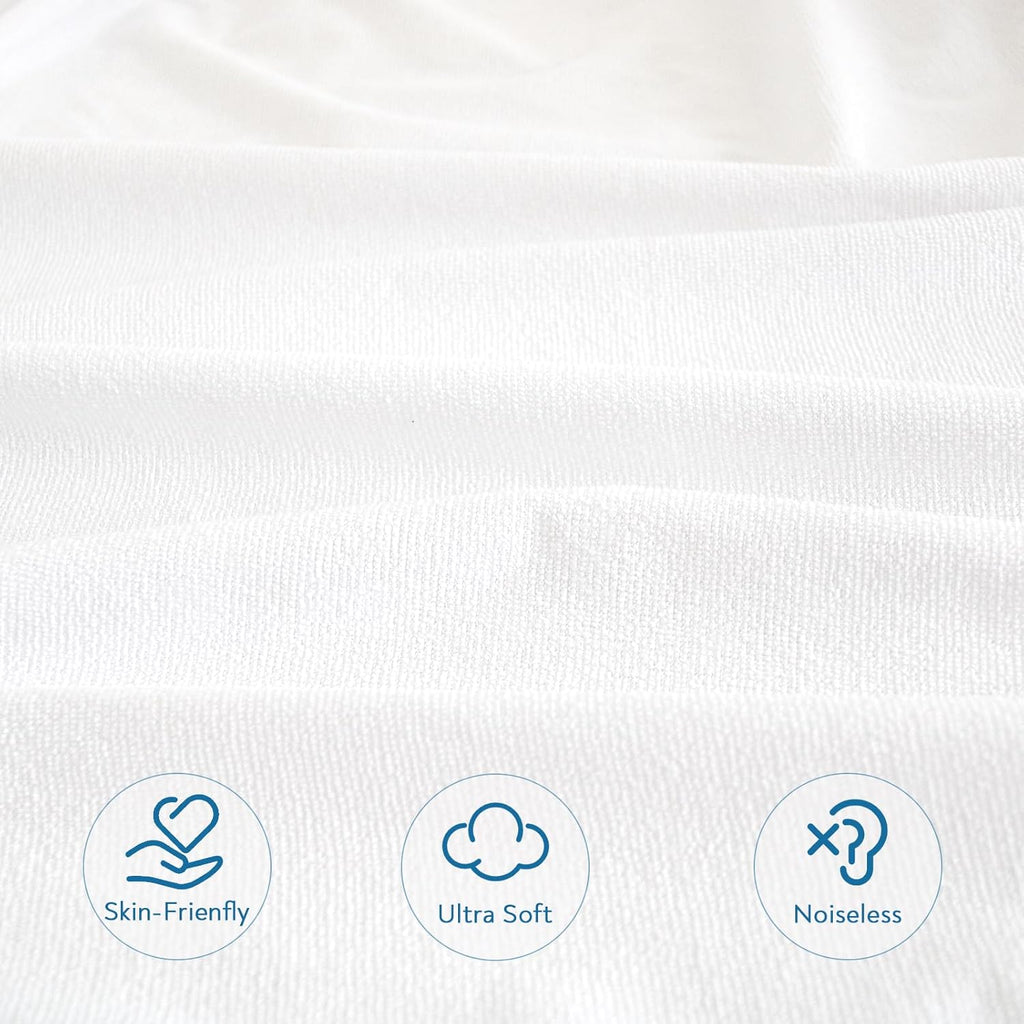 Regine Waterproof Queen Mattress Protector - Absorbent Fitted Cover with 18'' Deep Pocket