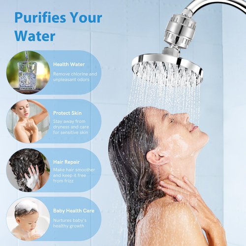 4 Pack Shower Filter Replacement Cartridge 20 Stage,High Output SF100, SF220 Shower Filters For Hard Water,Universal Cartridge,Waters Purifier, Shower Water Softener,filtro para ducha de baño