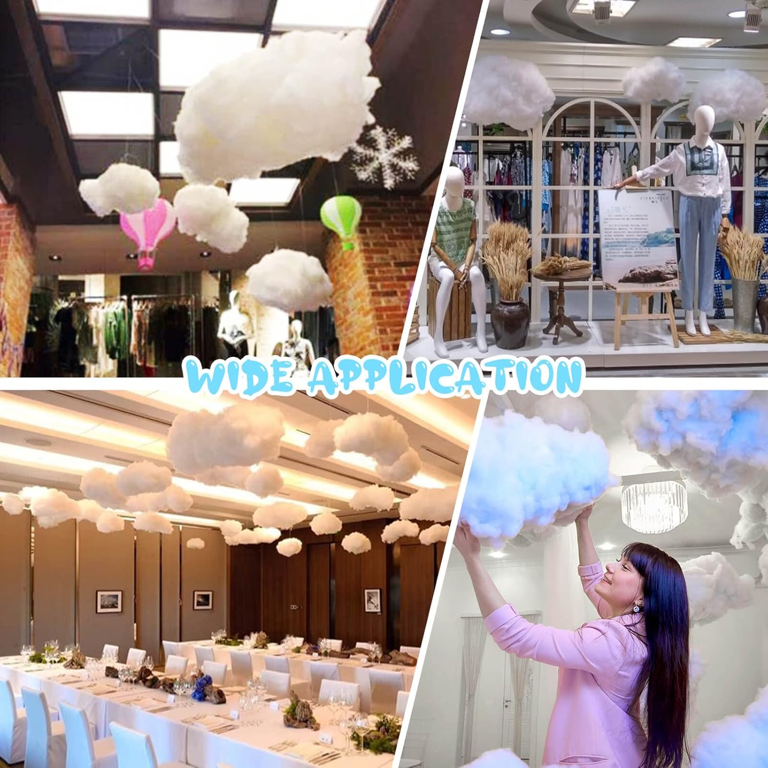 ZAUGONTW Artificial Cloud Props - Imitation 3D Hanging Ceiling Decorations for Weddings & Parties | Extra Small Size