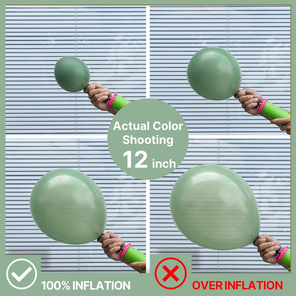 PartyWoo Dusty Green Balloons - 50 Pcs Mini Matte Sage Olive Latex for Weddings & Parties | 5 Inch