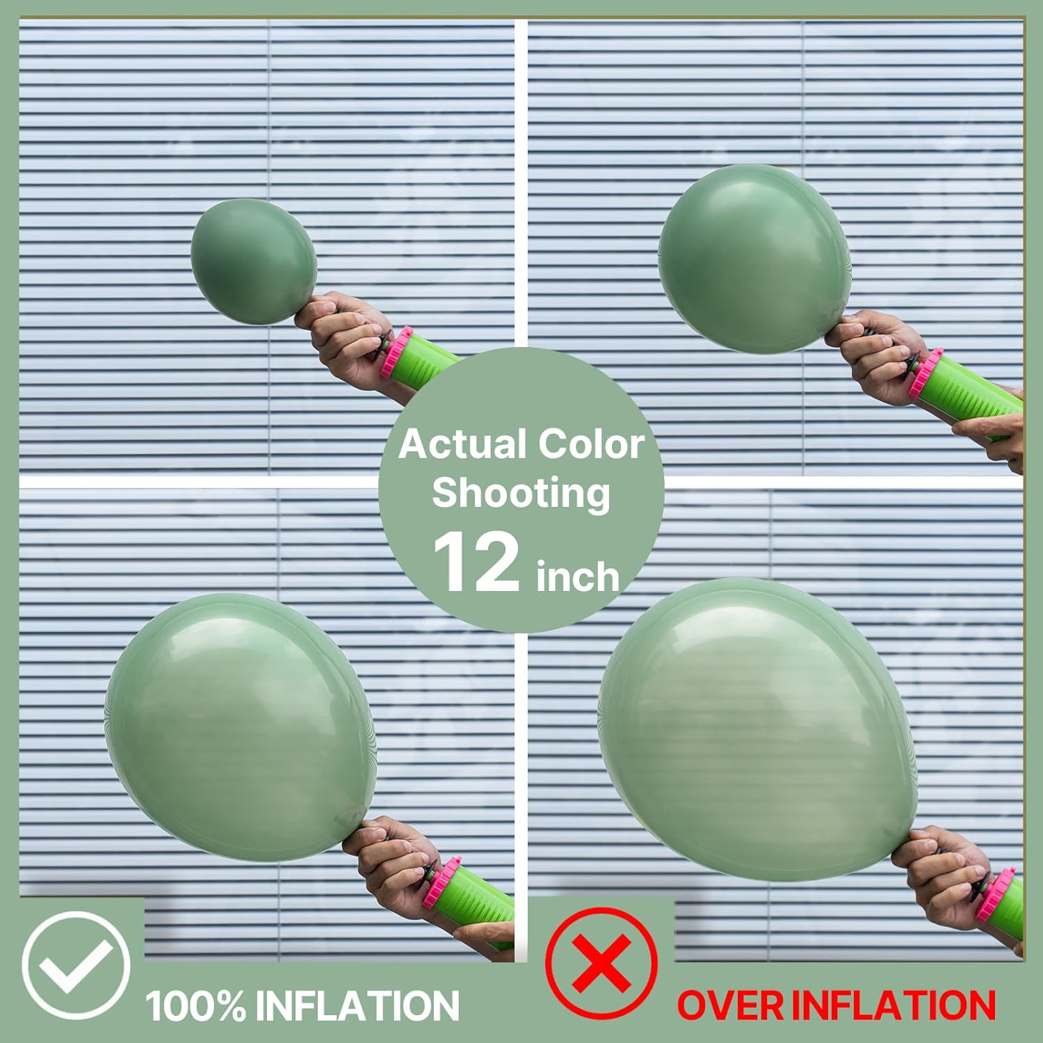PartyWoo Dusty Green Balloons - 50 Pcs Mini Matte Sage Olive Latex for Weddings & Parties | 5 Inch