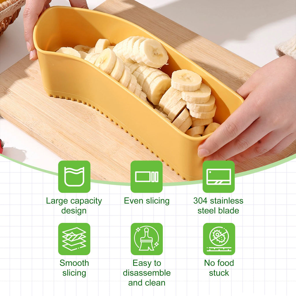 Extra Large Fruit Slicer Banana Cutter, Strawberry Slicer, Cucumber, Speed for Egg Cheese Butter Cutter Hot Dog Grape, Strawberry Cutter kitchen(Yellow)