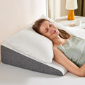 Sweetcrispy Wedge Pillow - Sleep Apnea Relief & Neck Pain Support | 7.5-Inch White & Grey Design