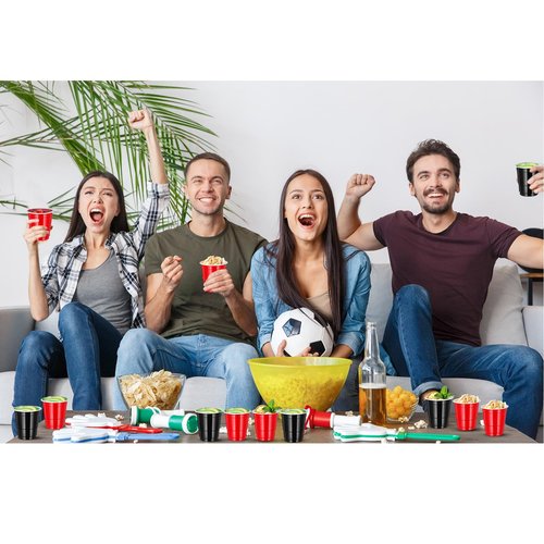 cssopenss 120 PCS Red And Black Shot Glasses Happy New Year Shot Glasses 2 oz red black Shot Cups for Party Wedding Birthday Family Gatherings & Games and Festive Celebrations