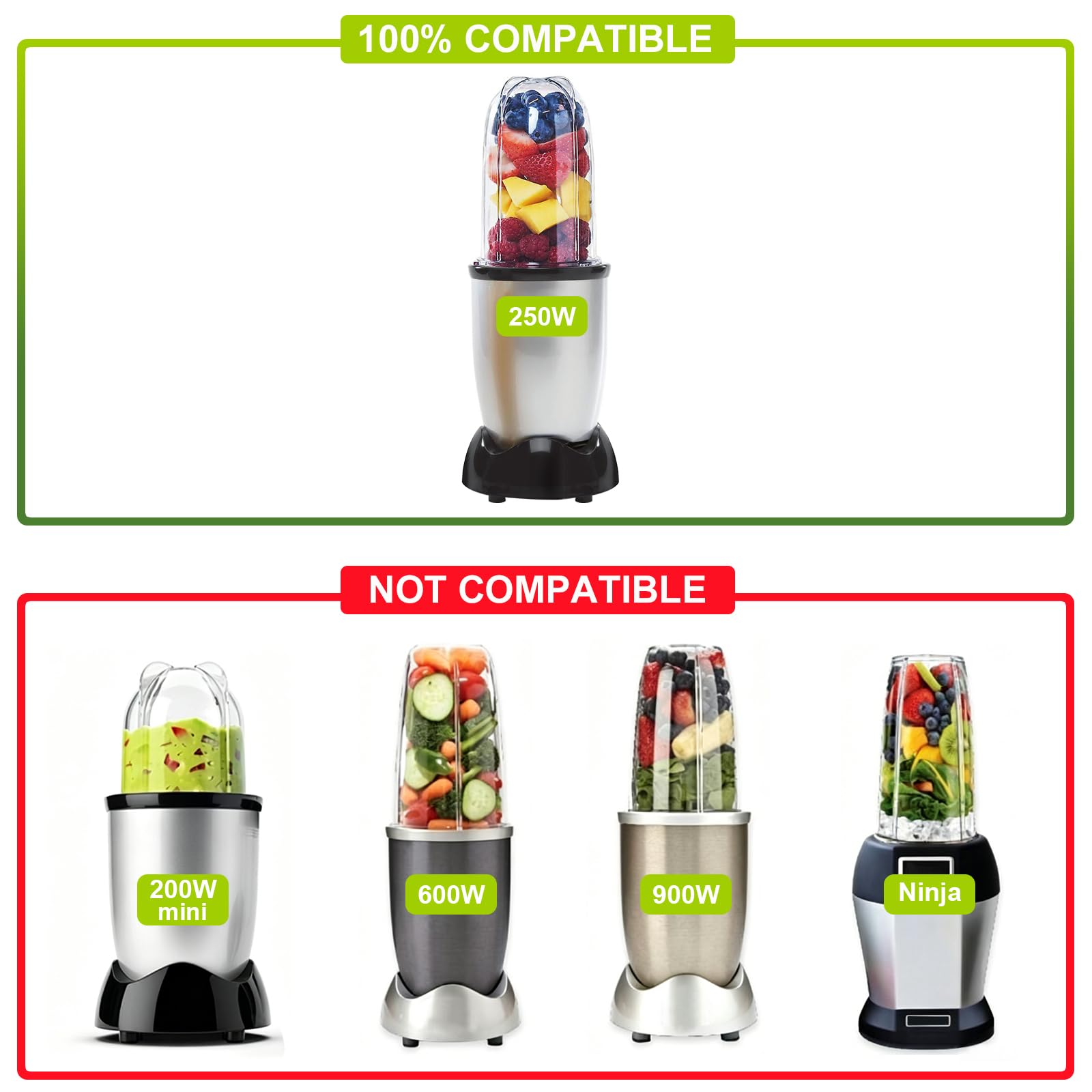 Replacement Cross Blade + 16oz Cup Set for Magic Bullet, Replacement Parts compatible with 250 W Magic Bullet MB1001 Blender