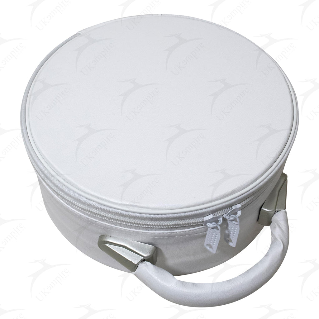 UK EMPIRE GROUP Premium Masonic Crown Cap Case Leather – Freemason Hat Storage Carrying Box, Blue (Plain) White (Plain)