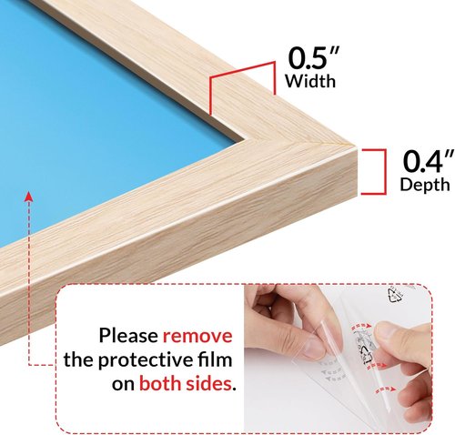 LaVie Home 8x10 Picture Frame - Classic Oak Frame with HD Plexiglas for Vertical/Horizontal Display