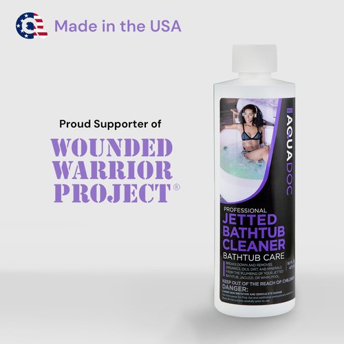 AquaDoc Jetted Bathtub Cleaner - Bathtub Jet Cleaner & Spa Cleaner Chemical - Fast Acting Jetted Tub Cleaner - Recommended Jet Tub Cleaner for Bathtub and Spa Cleaner for Hot Tub