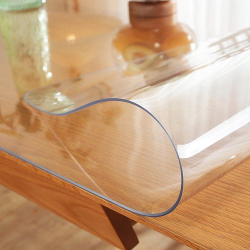 Warmstar Clear Table Protector 2mm Thick, 35x63 Inch Clear Table Cover Protector, Plastic Table Cover, Clear Desk Mat Desk Pad, Desk Protector Mat for Coffee Table, Writing Desk, Dining Room